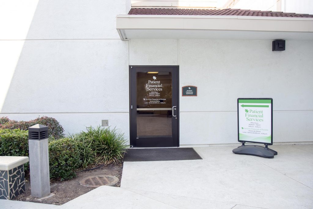 Financial building entrance